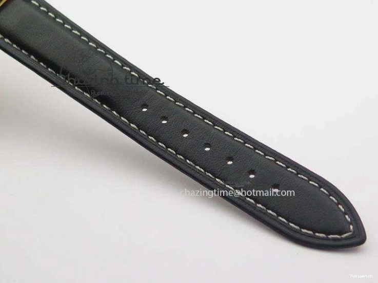 A2824 Cellini Markers Numeral Leather Date RG Rose Black Dial On Gold Strap 0721